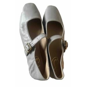 Sam Edelman Womens Michaela Gray Leather Mary Jane Flat 9 1/2